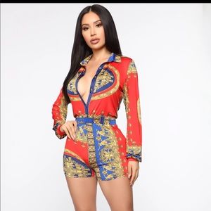 Fashion Nova Printed Romper